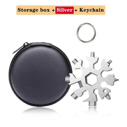 18 in 1 Snowflake Multipurpose Camp Survive Hand Tool - Image 9