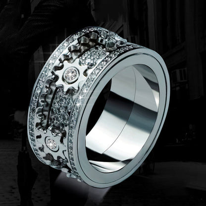 Helloice Iced Out Rotating Gear Ring