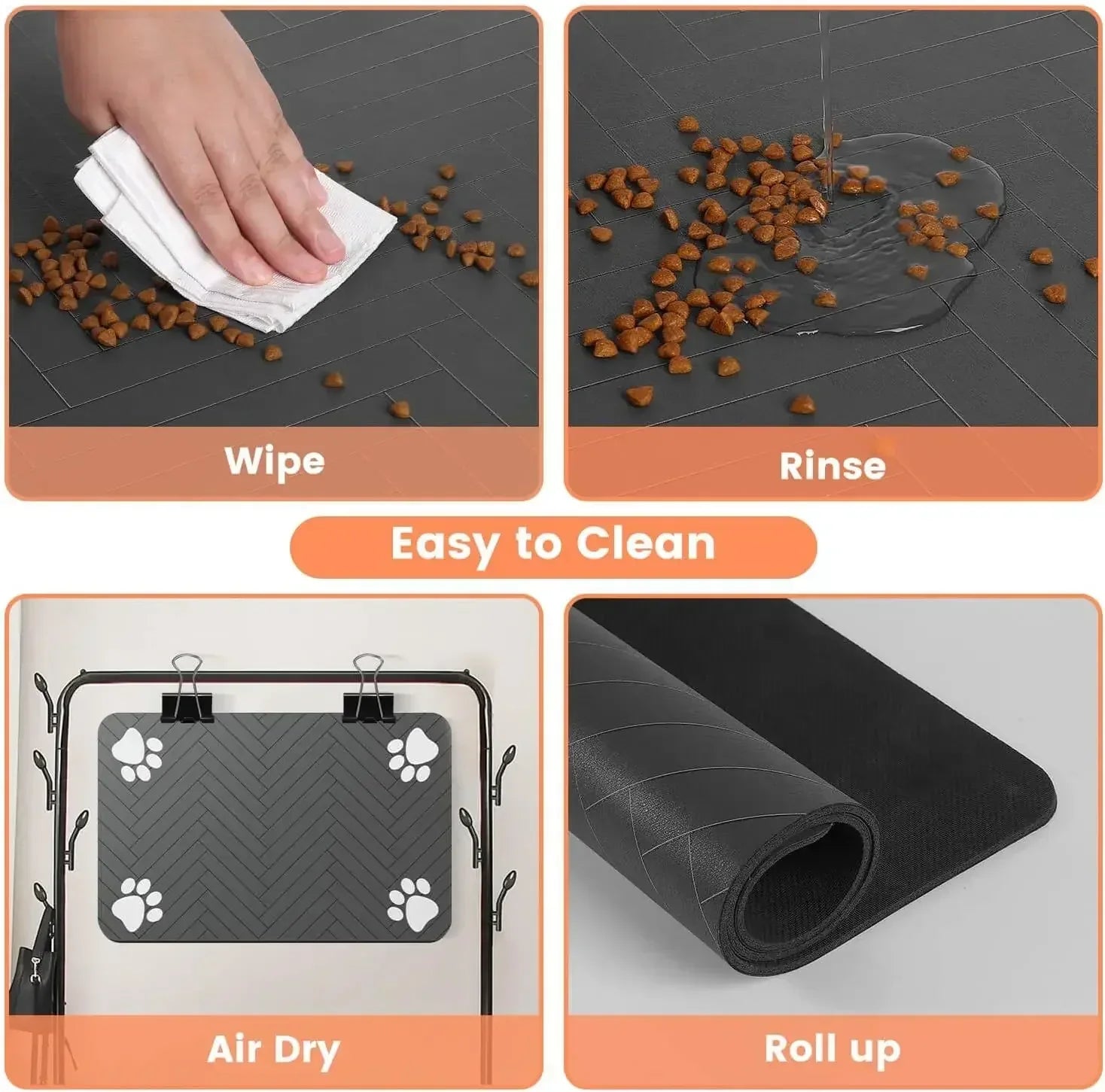 Feeding Mat-Absorbent For Food and Water Bowl - Big Cart Sky