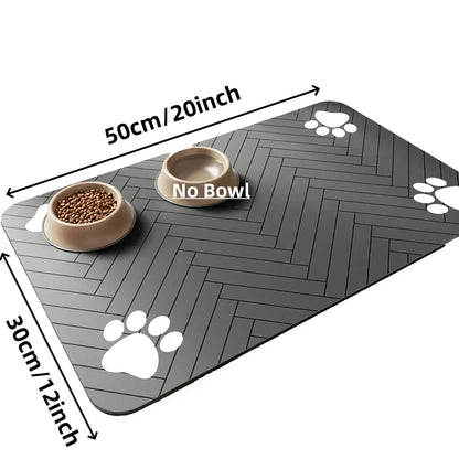 Feeding Mat-Absorbent For Food and Water Bowl - Big Cart Sky
