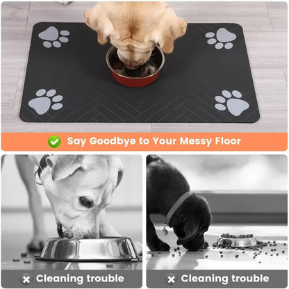 Feeding Mat-Absorbent For Food and Water Bowl - Big Cart Sky