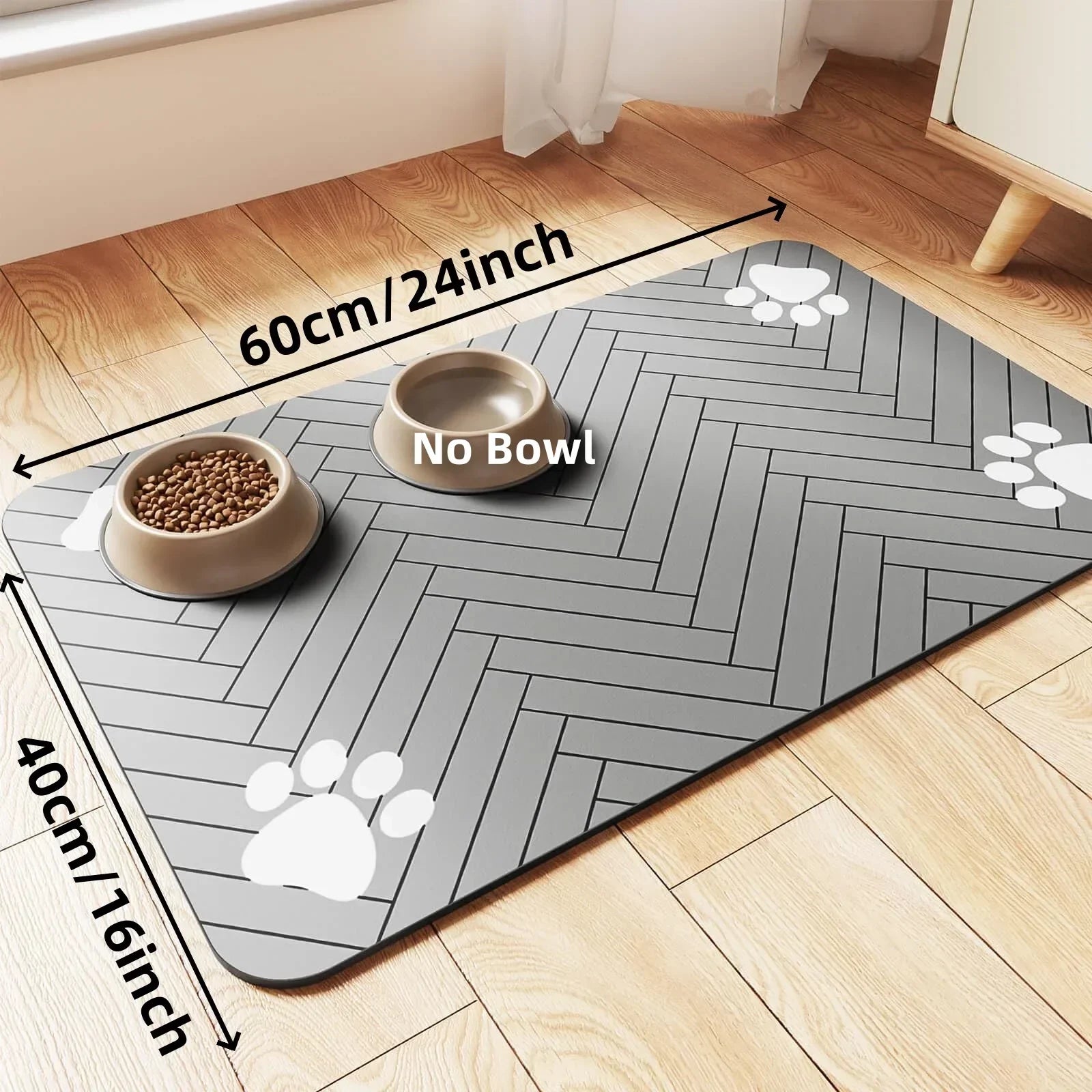 Feeding Mat-Absorbent For Food and Water Bowl - Big Cart Sky