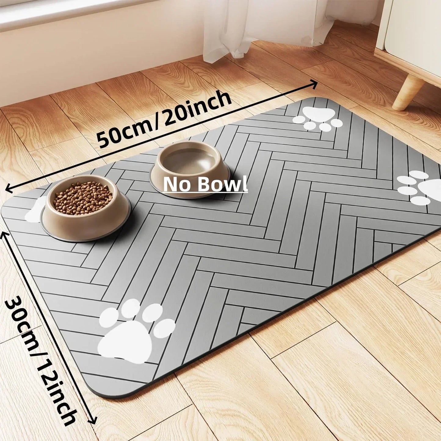 Feeding Mat-Absorbent For Food and Water Bowl - Big Cart Sky