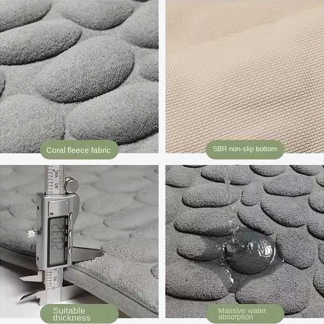 Maviglow™ – Cobblestone Memory Foam Non-Slip Bath Mat