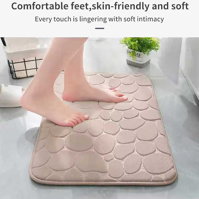 Maviglow™ – Cobblestone Memory Foam Non-Slip Bath Mat
