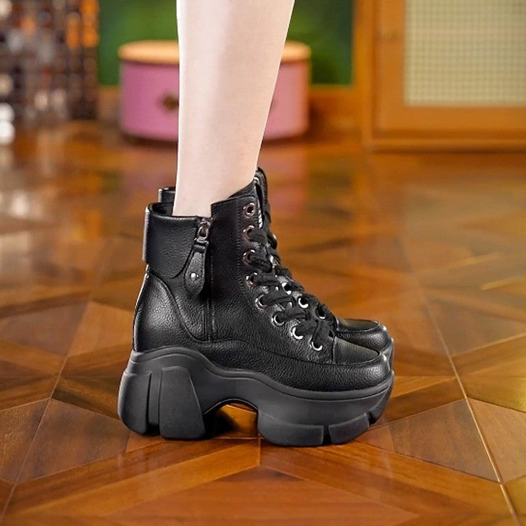 [Full Leather Inside And Outside] Autumn Non-slip Thick-soled Martin Boots