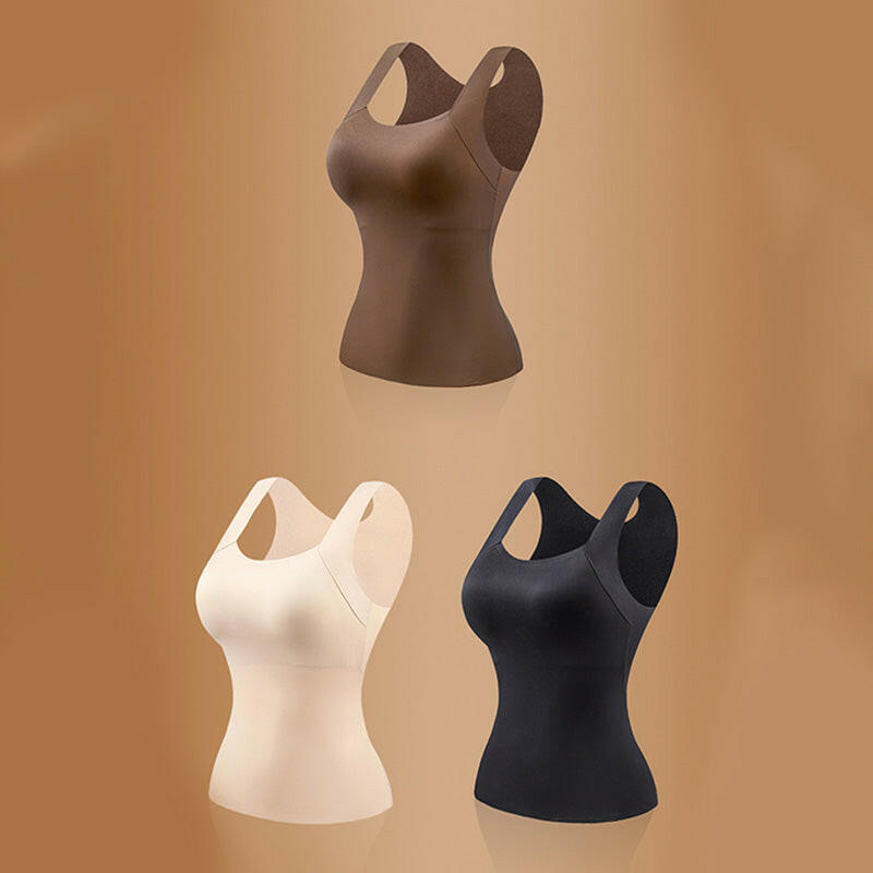 Women’s U-Neck Thermal Tank with Built-In Bra 