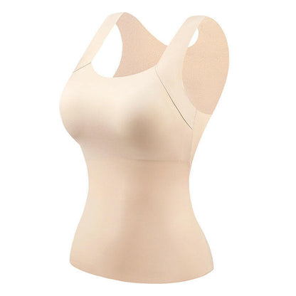Women’s U-Neck Thermal Tank with Built-In Bra 