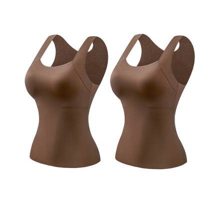 Women’s U-Neck Thermal Tank with Built-In Bra 