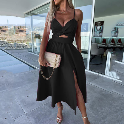 💖Limited Sale 50% OFF💖Women’s Spaghetti Straps High Slit Dress