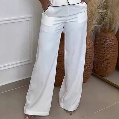 💥Women's one-shoulder wide-leg pants set