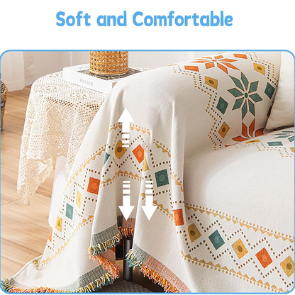 🌟Hot Sale 50% OFF🛋️Reversible Bohemian Sofa Cover with Tassels