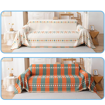 🌟Hot Sale 50% OFF🛋️Reversible Bohemian Sofa Cover with Tassels