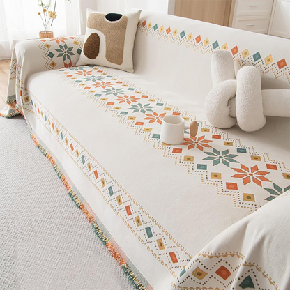 🌟Hot Sale 50% OFF🛋️Reversible Bohemian Sofa Cover with Tassels