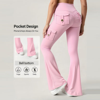 💖New Arrival 50% OFF💖—Women's High-Waist Flared Yoga Pants with Pockets