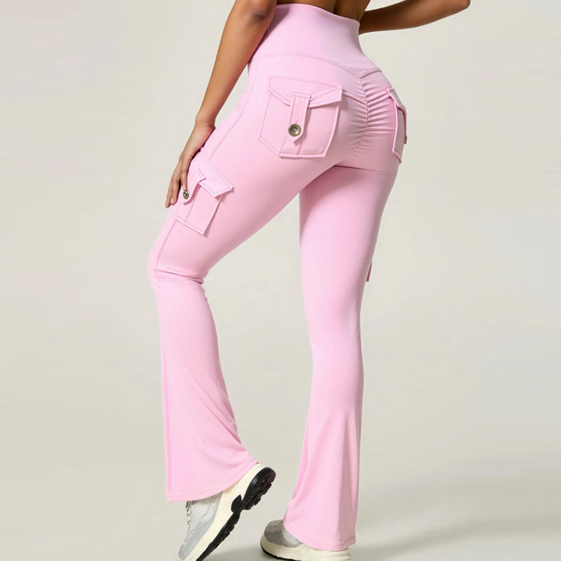 💖New Arrival 50% OFF💖—Women's High-Waist Flared Yoga Pants with Pockets