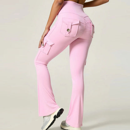 💖New Arrival 50% OFF💖—Women's High-Waist Flared Yoga Pants with Pockets