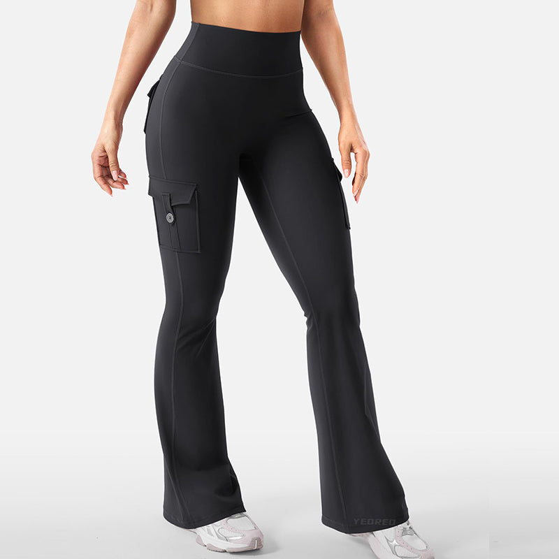 💖New Arrival 50% OFF💖—Women's High-Waist Flared Yoga Pants with Pockets