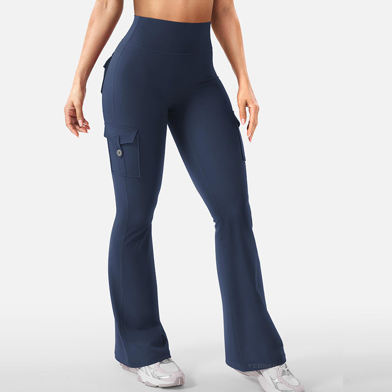 💖New Arrival 50% OFF💖—Women's High-Waist Flared Yoga Pants with Pockets