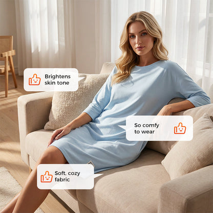 ✨🔥Women's Crew Neck Casual Loose T-Shirt Dress💕