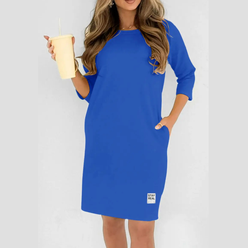 ✨🔥Women's Crew Neck Casual Loose T-Shirt Dress💕