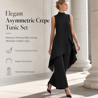 ✨ Asymmetric Drape, Elegant Wide-Leg Style | Women's 2-Piece Set ⚡ Free Shipping