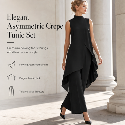 ✨ Asymmetric Drape, Elegant Wide-Leg Style | Women's 2-Piece Set ⚡ Free Shipping