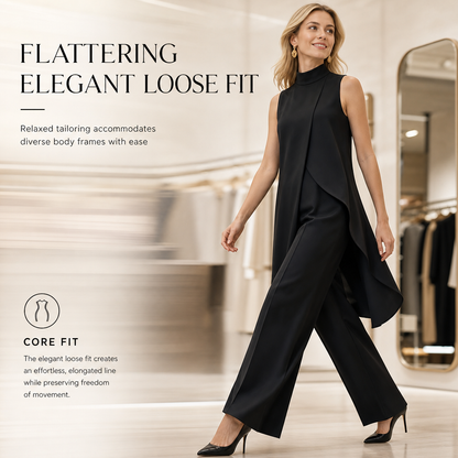 ✨ Asymmetric Drape, Elegant Wide-Leg Style | Women's 2-Piece Set ⚡ Free Shipping